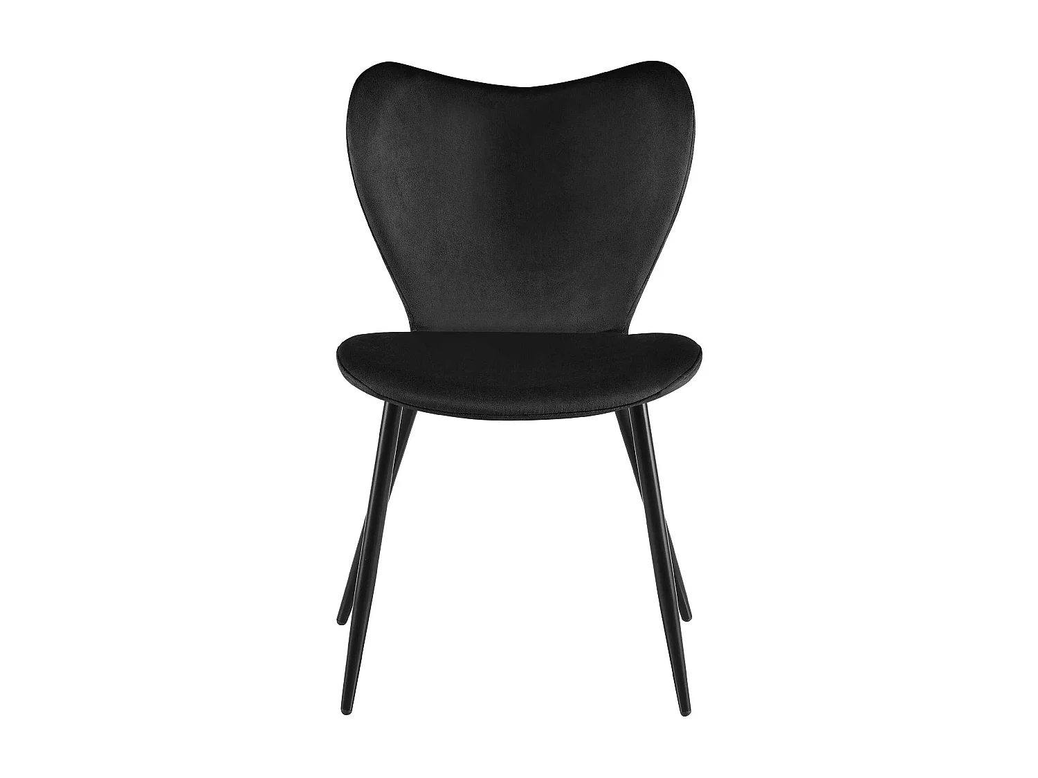 chaise salle à manger - Velours - Noir - Maika