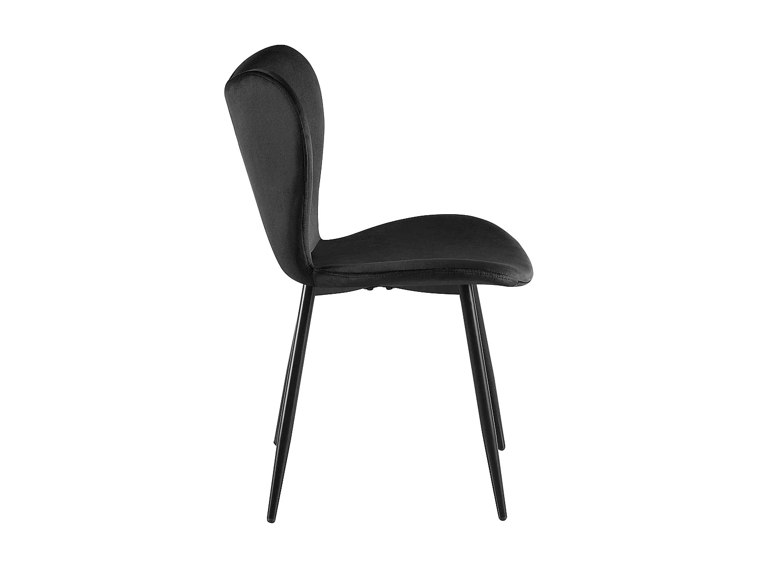 chaise salle à manger - Velours - Noir - Maika