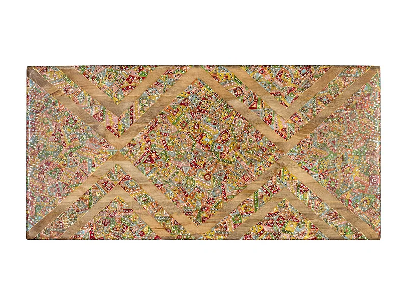 Kopfteil aus Mangoholz mit mehrfarbigen Mosaiken 80 cm