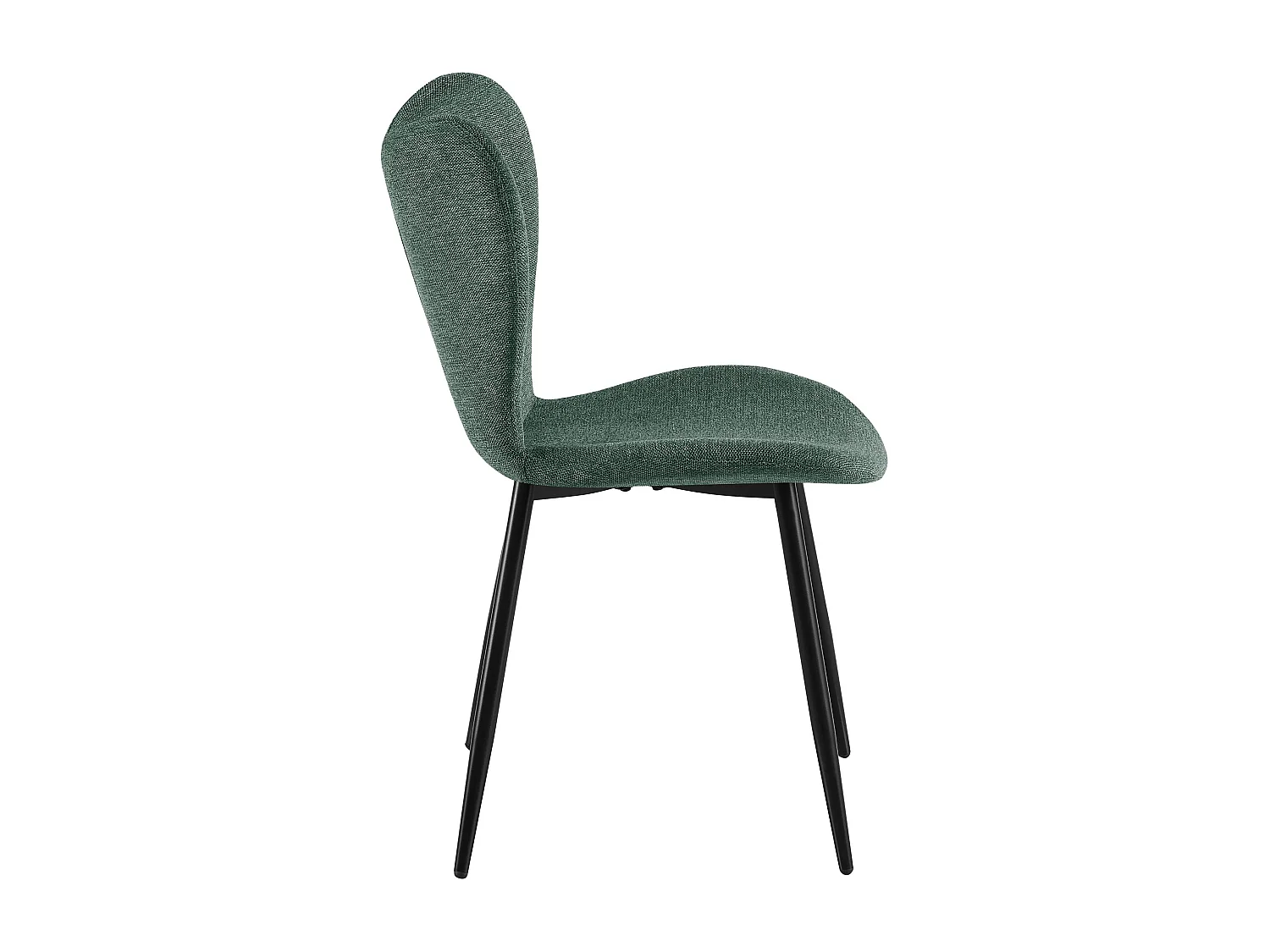 chaise salle à manger - Tissu - Vert - Maika