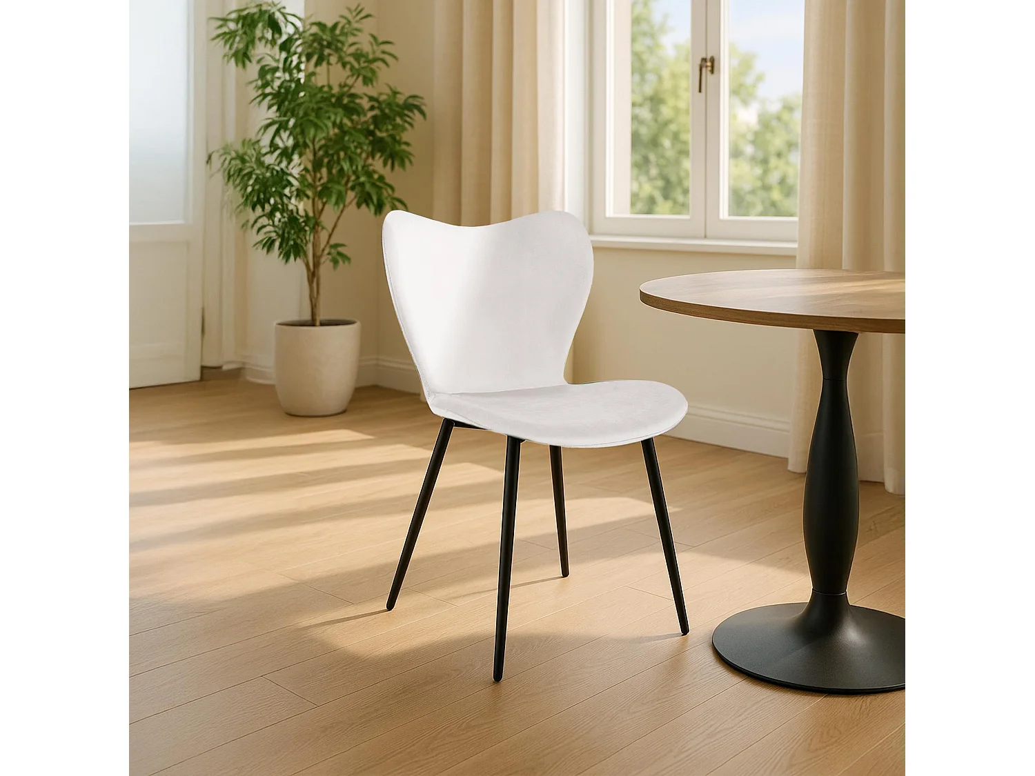 chaise salle à manger - Velours - Gris - Maika