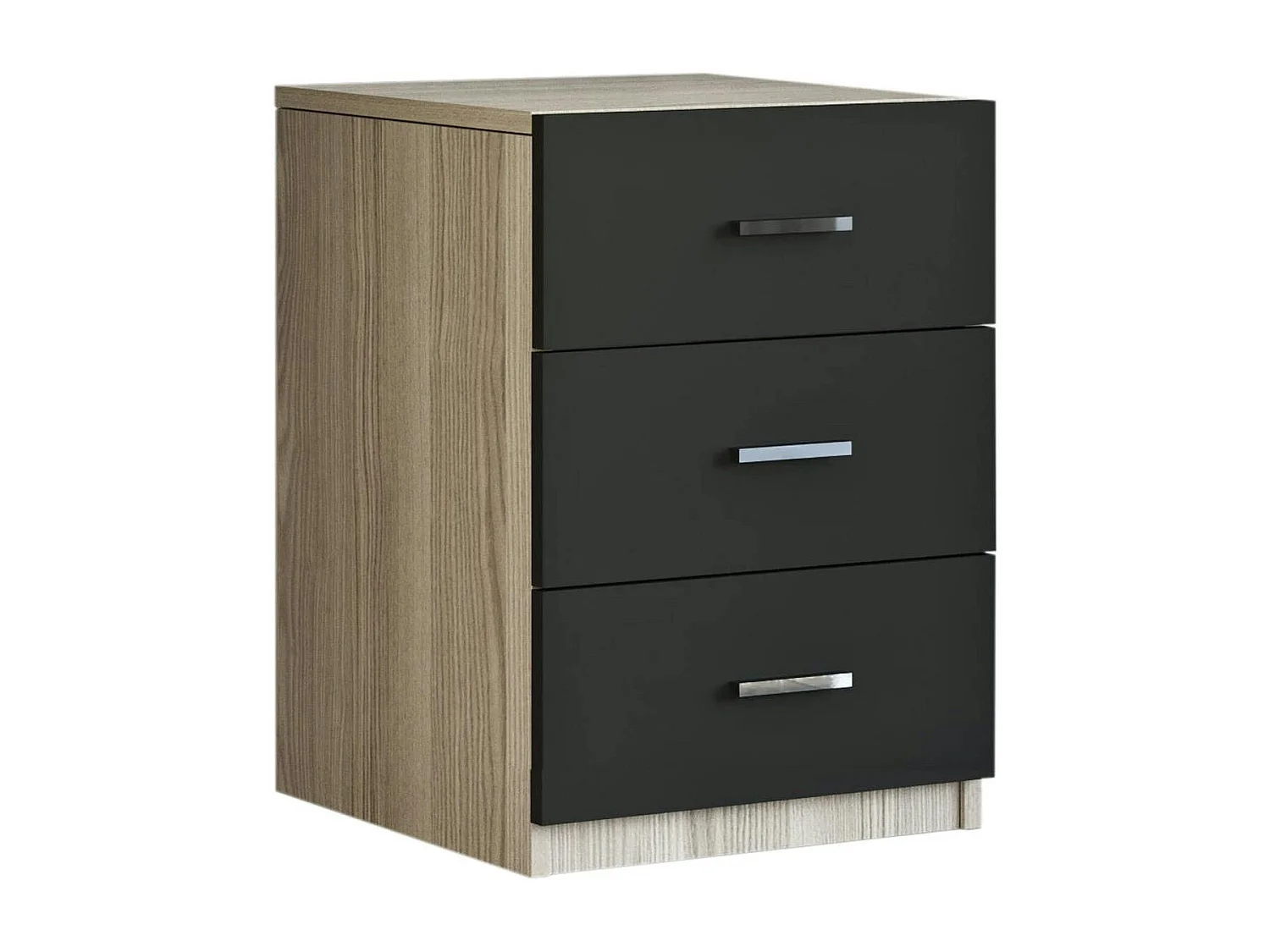 Caisson de bureau 3 tiroirs effet chêne et gris MARFA