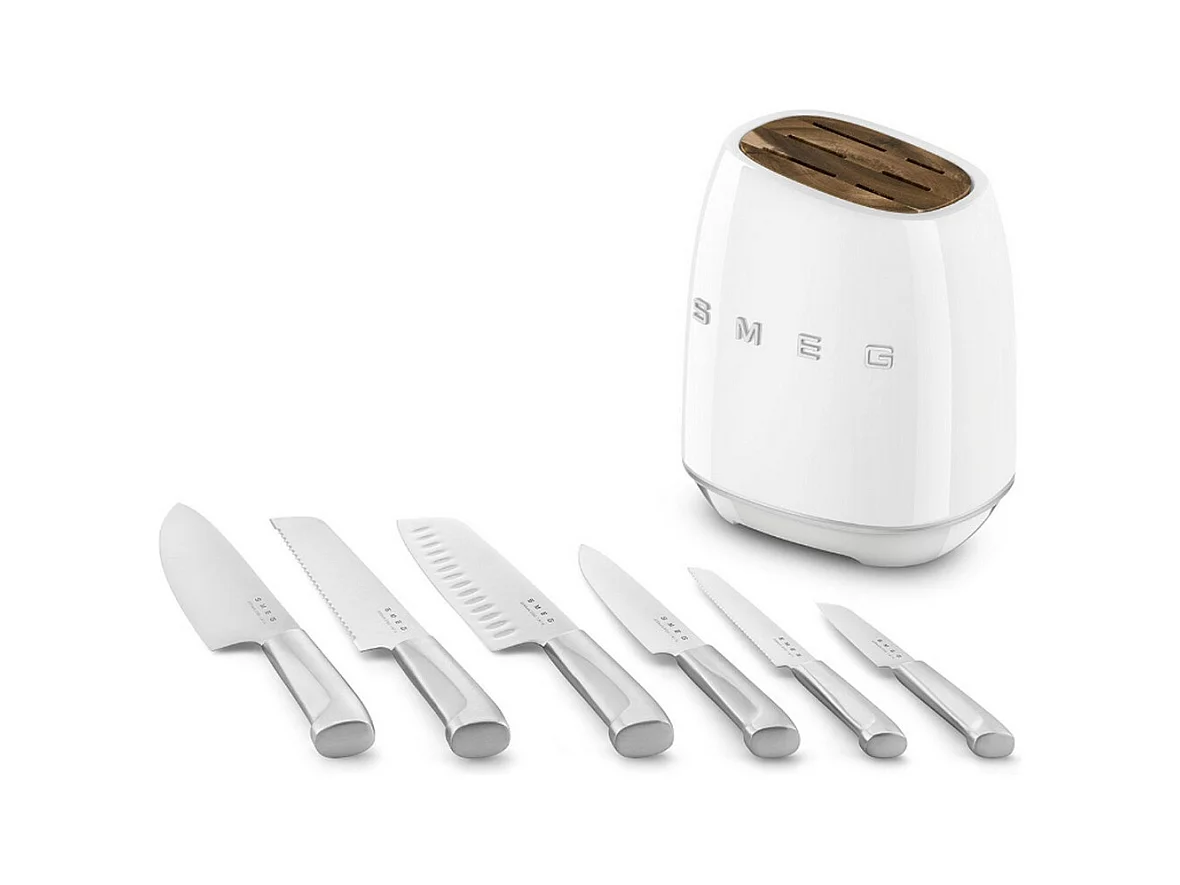 Smeg Bloc de 6 couteaux blanc - KBSF02WH