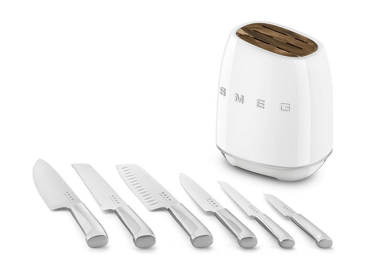 Smeg Bloc de 6 couteaux blanc - KBSF02WH