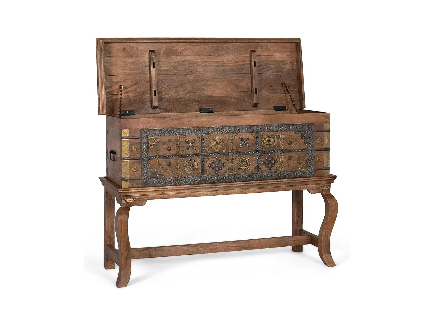 Console antique en bois de manguier
