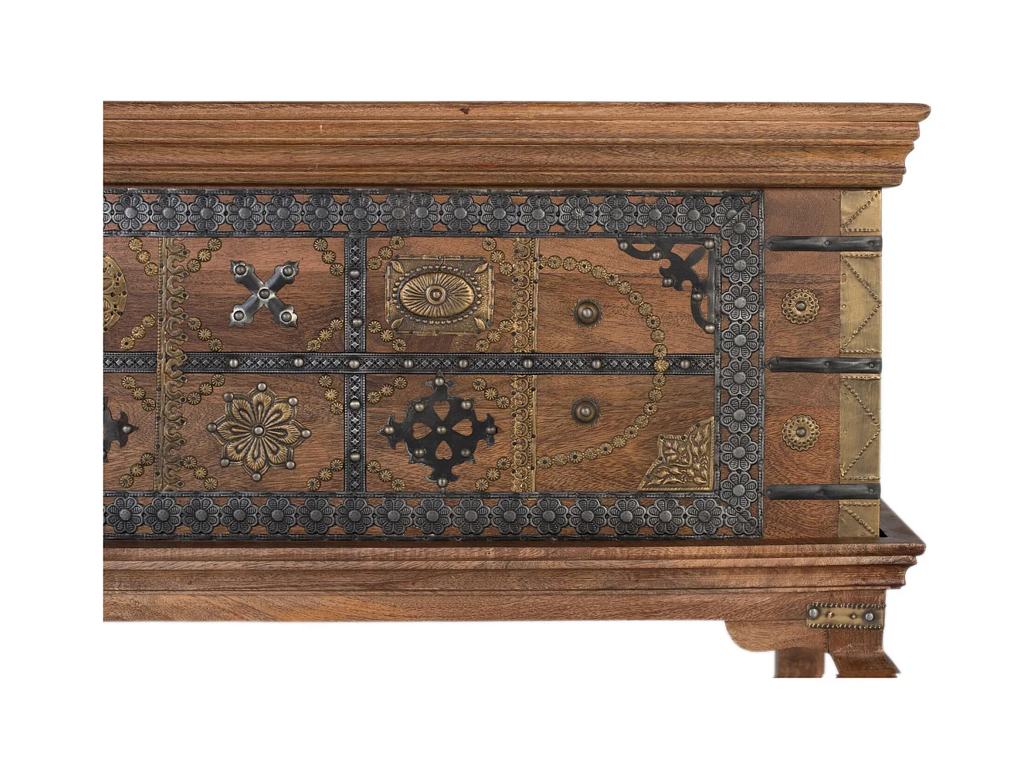 Console antique en bois de manguier