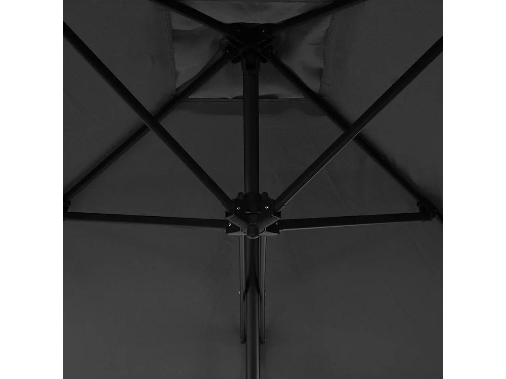Clongullane  Parasol d'extérieur avec poteau en acier 300 cm Anthracite