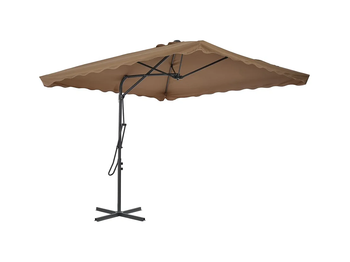 Lenard  Parasol d'extérieur avec poteau en acier 250 x 250 cm Taupe