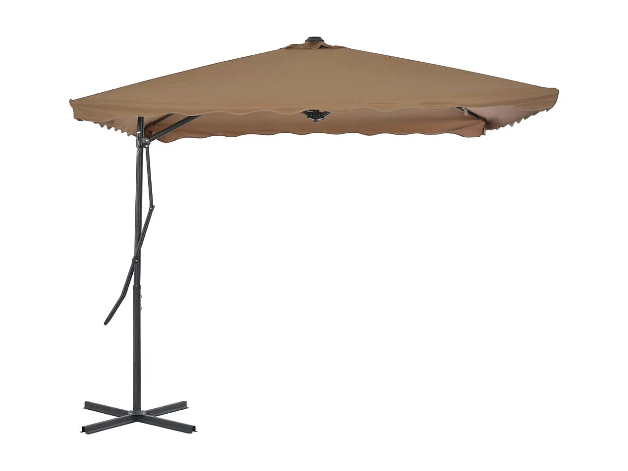 Lenard  Parasol d'extérieur avec poteau en acier 250 x 250 cm Taupe
