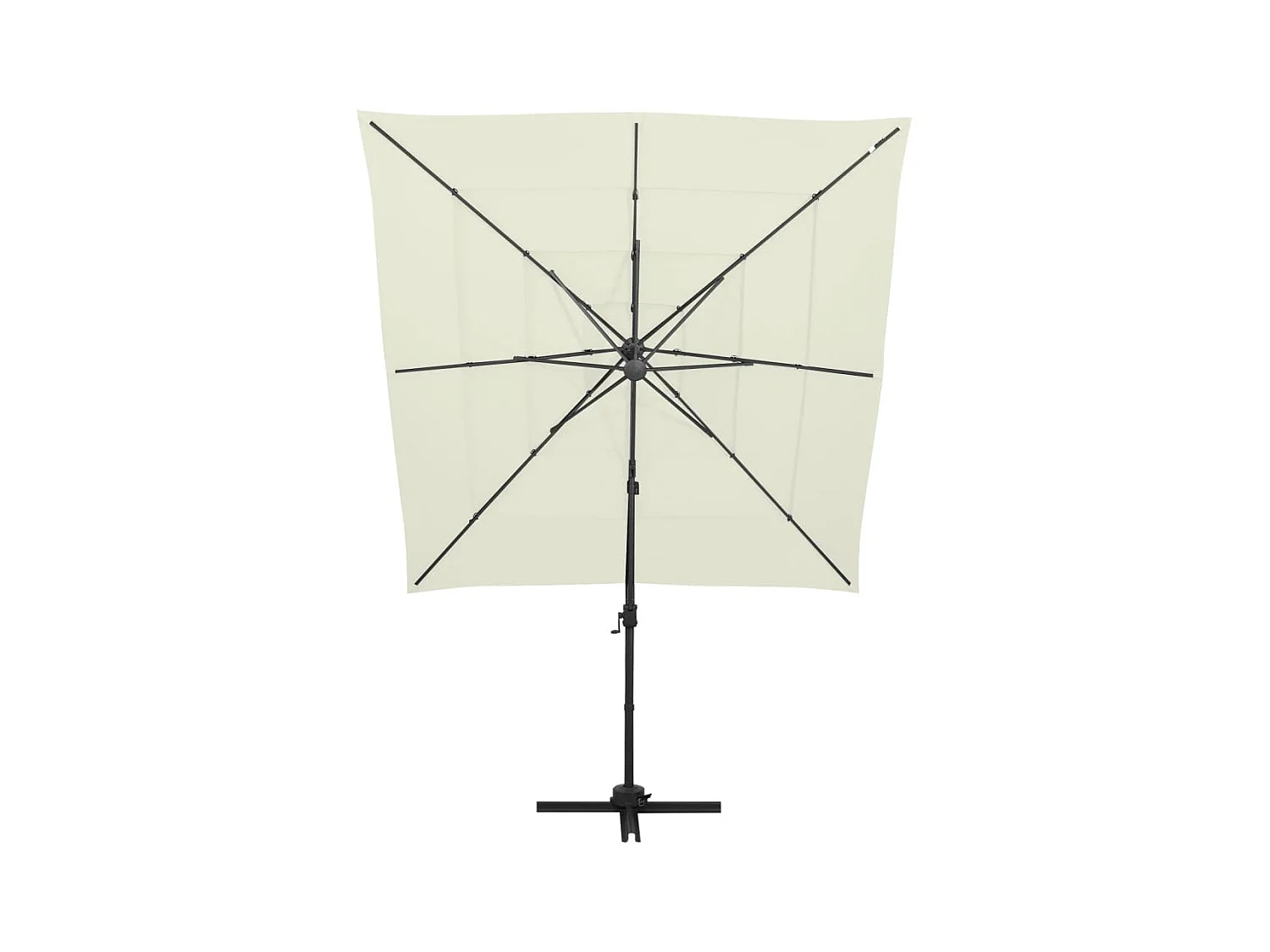 Zyldar  Parasol de jardin à 4 niveaux avec mât en aluminium sable