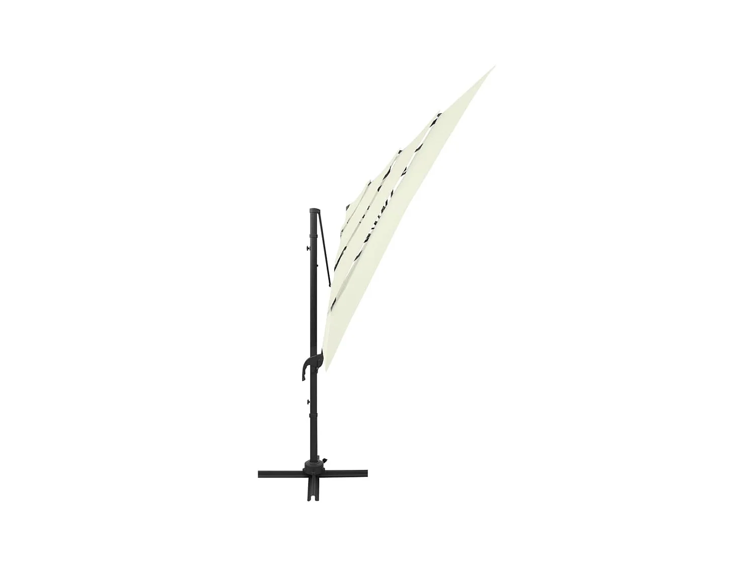 Zyldar  Parasol de jardin à 4 niveaux avec mât en aluminium sable