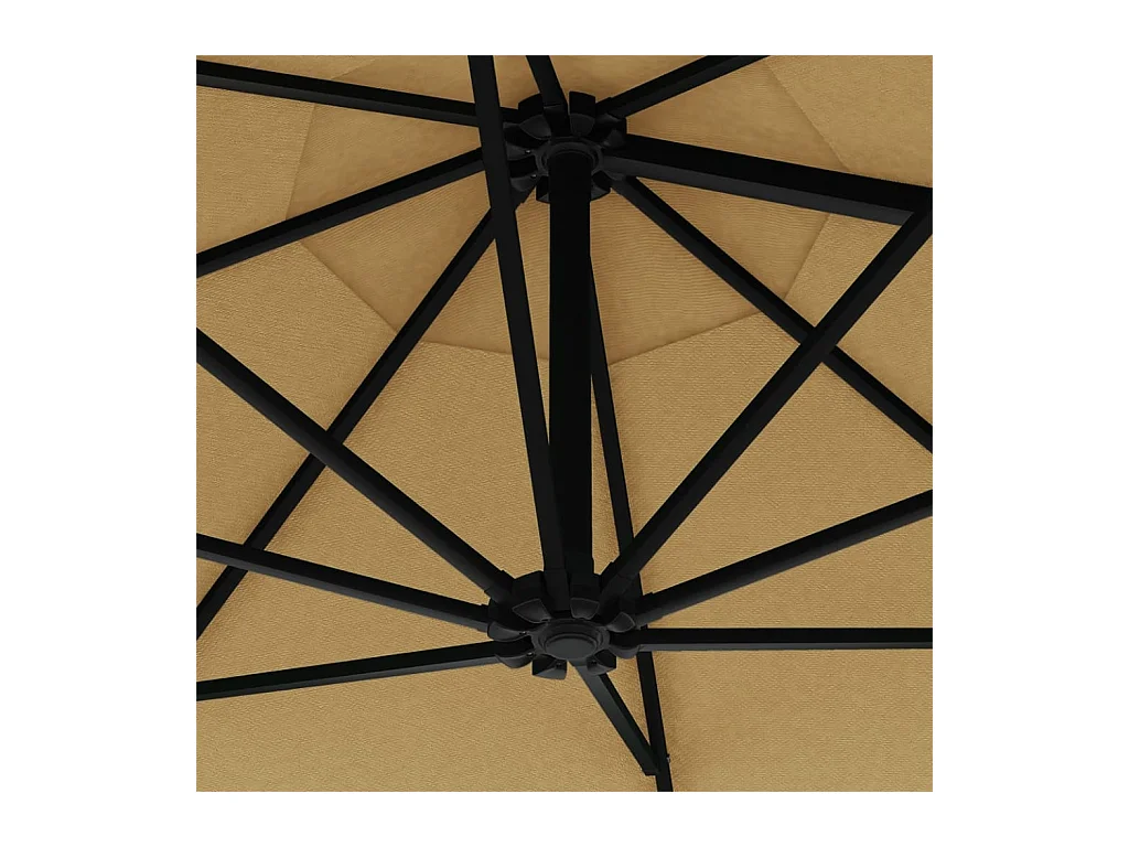 Marith  Wandparasol met LED's 300 cm taupe