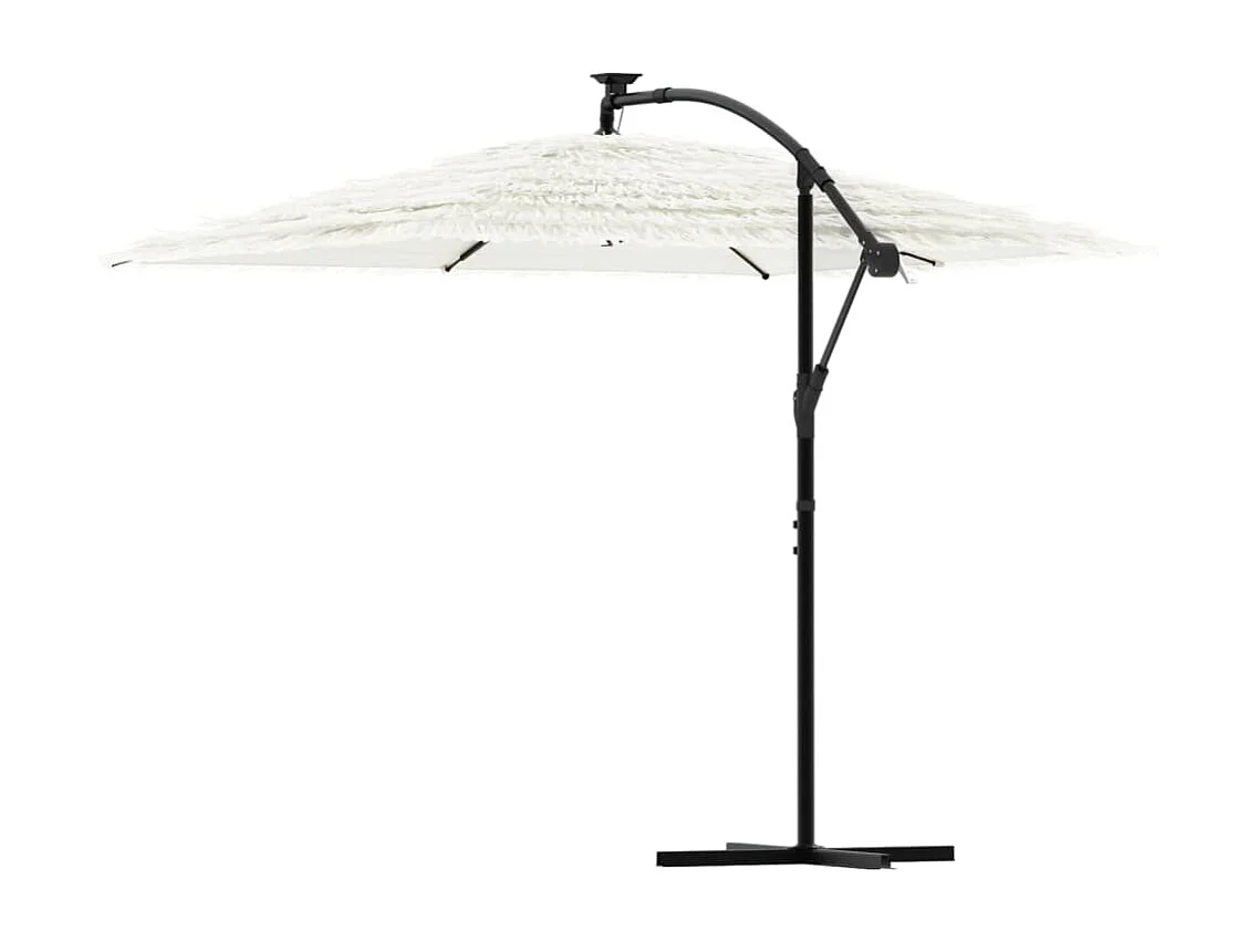 Beline  Parasol de jardin avec mât en acier blanc 269x269x235 cm