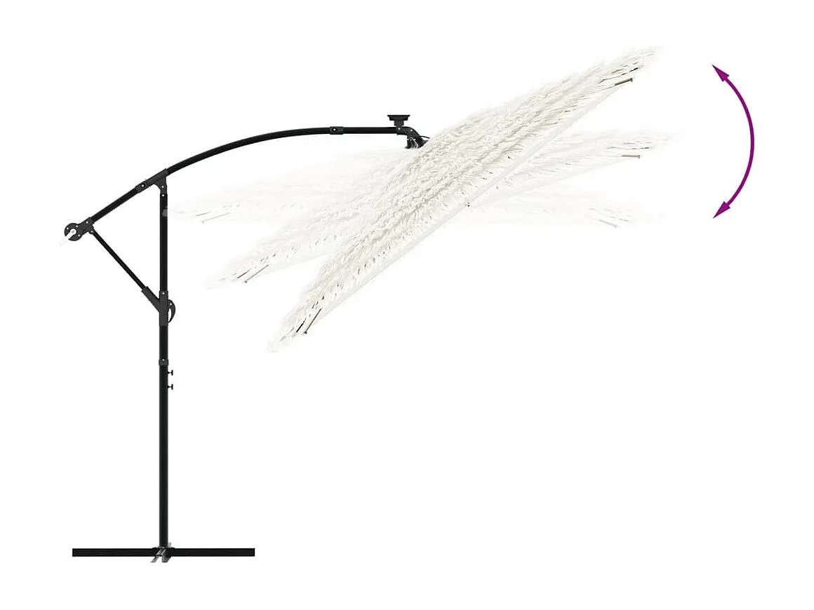 Beline  Parasol de jardin avec mât en acier blanc 269x269x235 cm