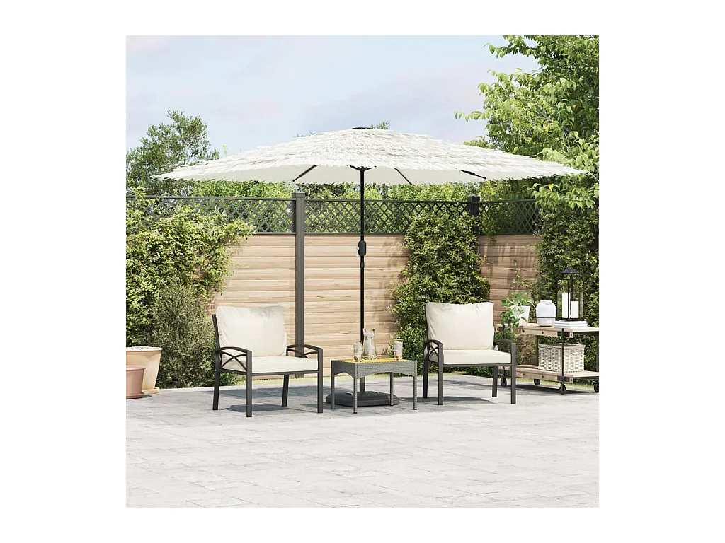 Beline  Parasol de jardin avec mât en acier blanc 290x290x238 cm