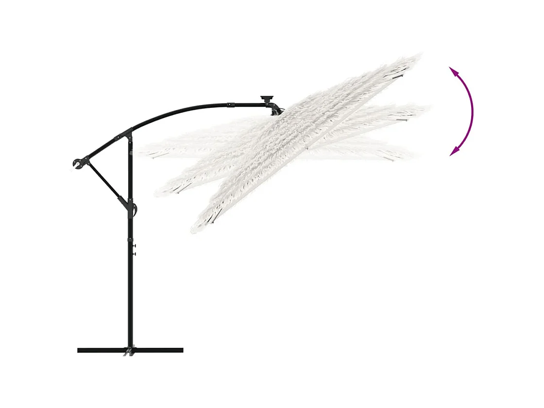 Beline  Parasol de jardin avec mât en acier blanc 290x290x238 cm