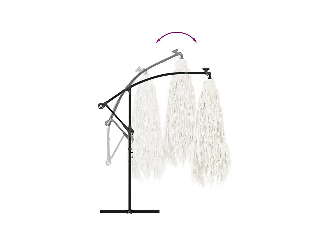 Beline  Parasol de jardin avec mât en acier blanc 290x290x238 cm