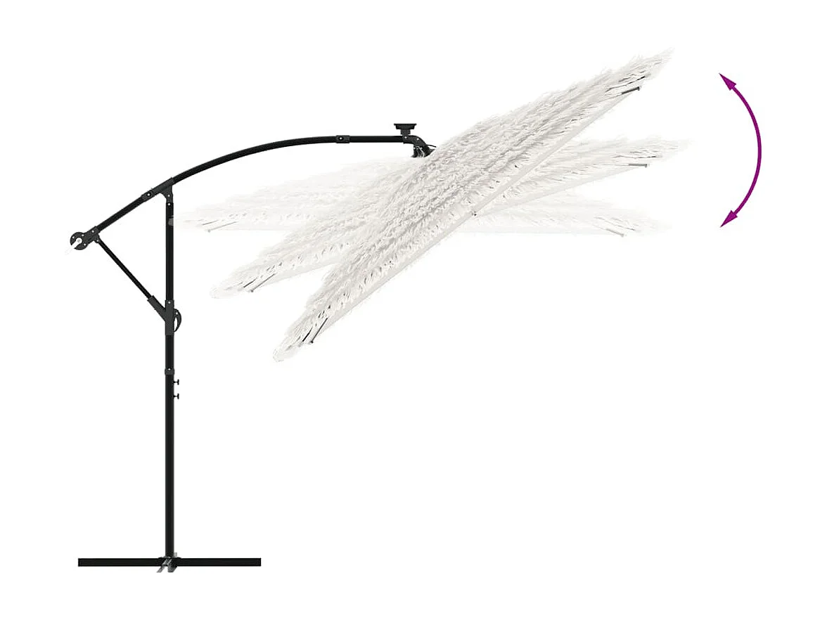 Beline  Parasol de jardin avec mât en acier blanc 290x290x238 cm