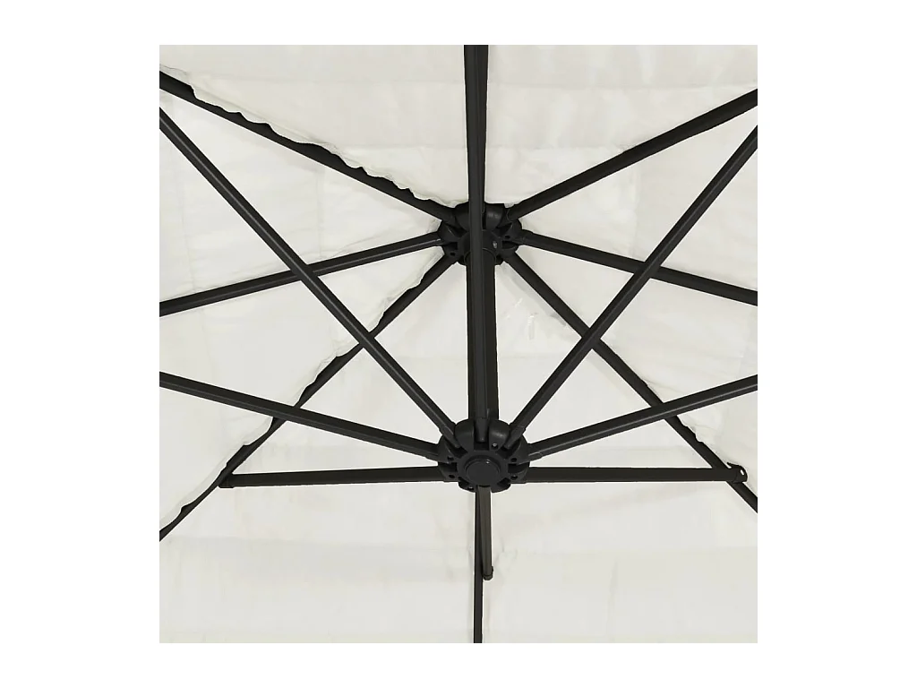 Beline  Parasol de jardin avec mât en acier blanc 290x290x238 cm