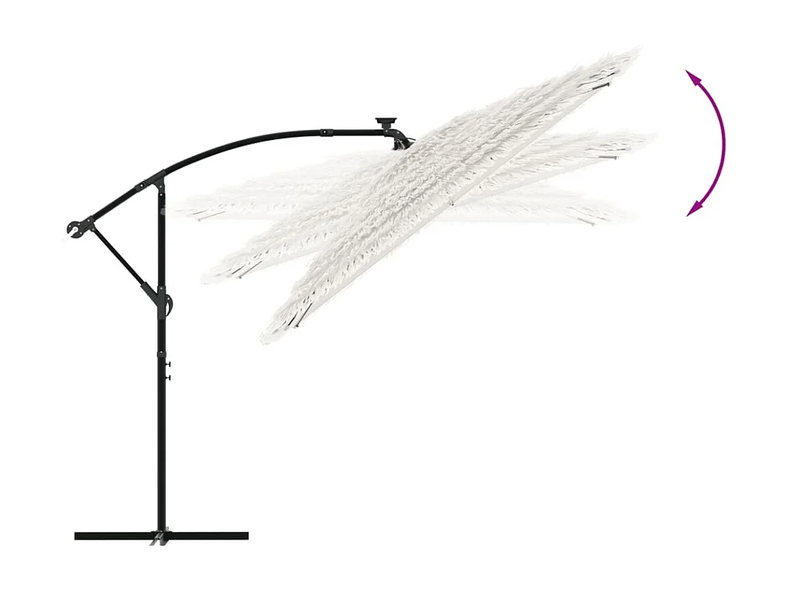 Beline  Parasol de jardin avec mât en acier blanc 290x290x238 cm