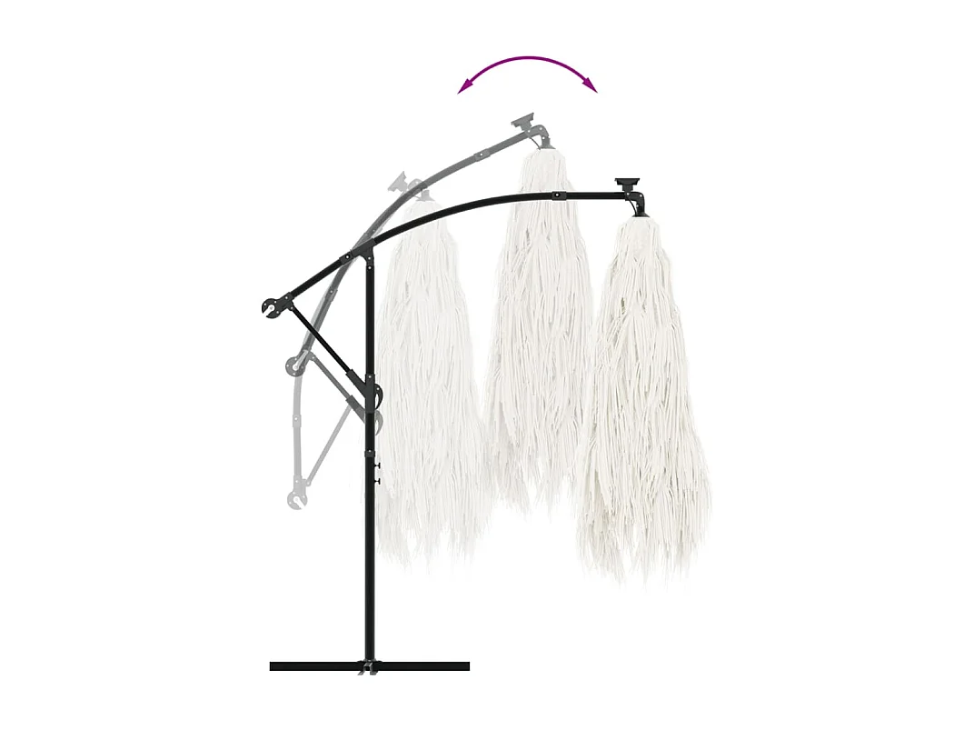 Beline  Parasol de jardin avec mât en acier blanc 290x290x238 cm