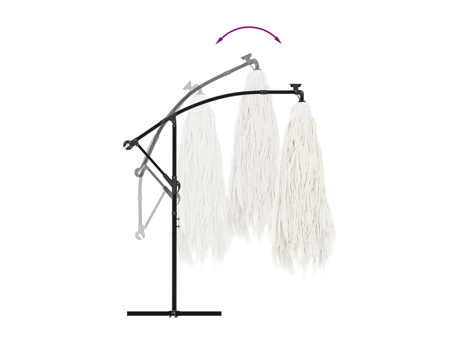 Beline  Parasol de jardin avec mât en acier blanc 290x290x238 cm