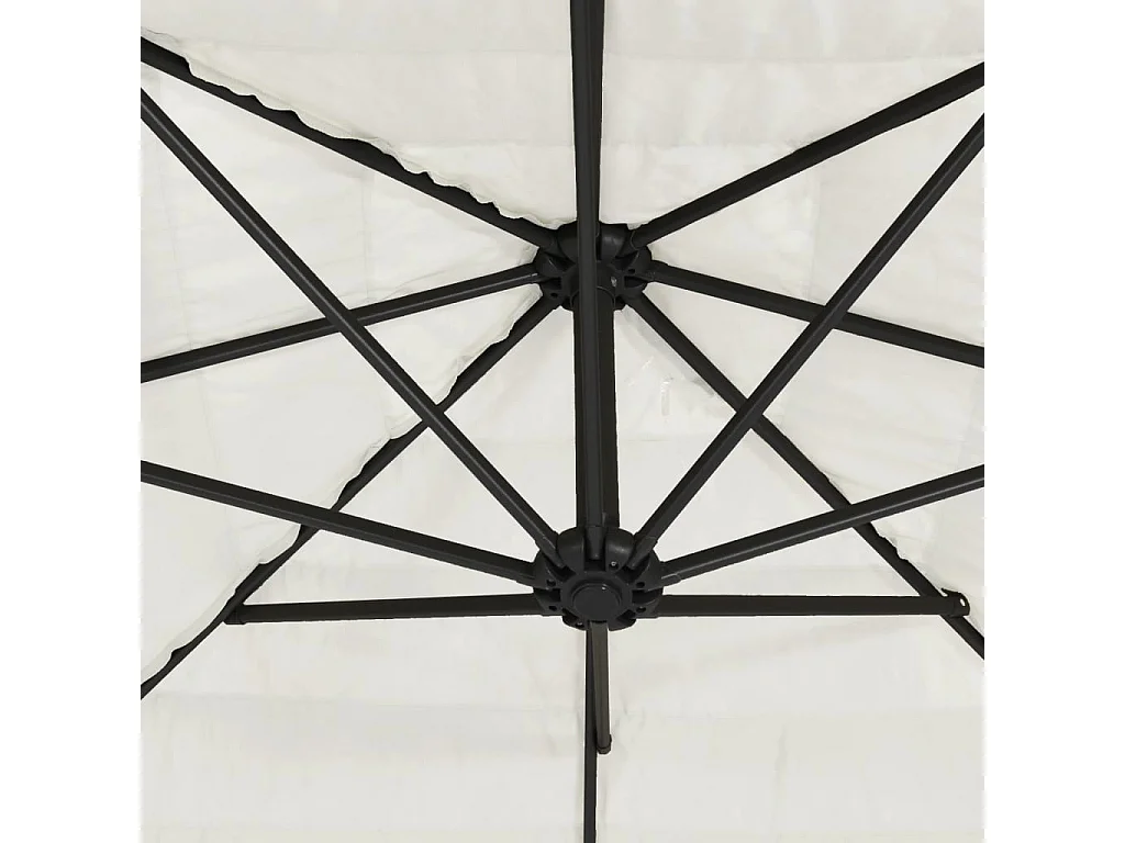 Beline  Parasol de jardin avec mât en acier blanc 290x290x238 cm
