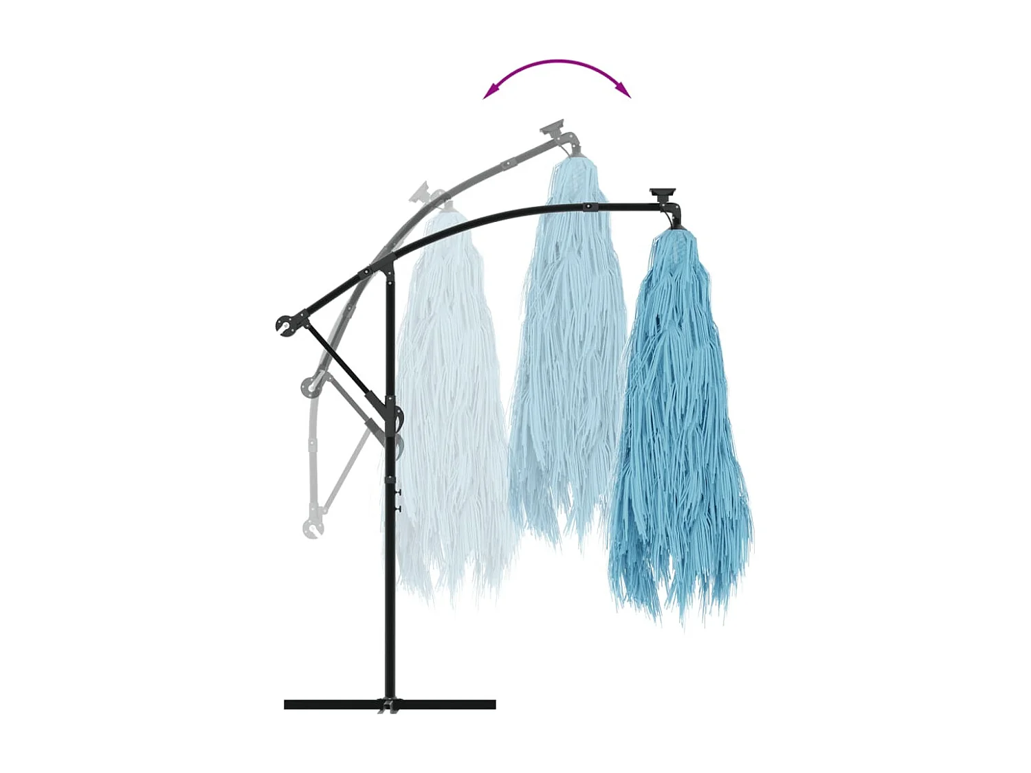 Beline  Parasol de jardin avec mât en acier bleu 269x269x235 cm