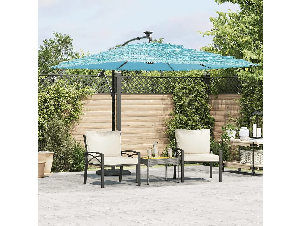Beline  Parasol de jardin avec mât en acier bleu 269x269x235 cm