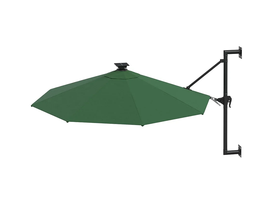 Marith  Parasol mural de jardin avec LED 300 cm vert