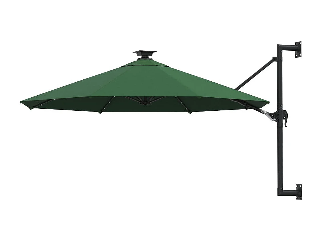 Marith  Parasol mural de jardin avec LED 300 cm vert