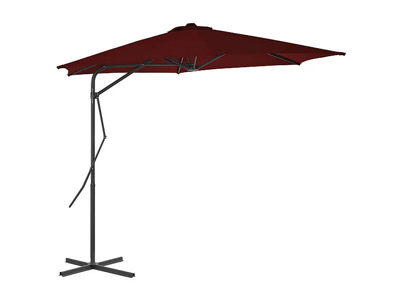 Clongullane  Parasol met stalen paal 300x230 cm bordeauxrood