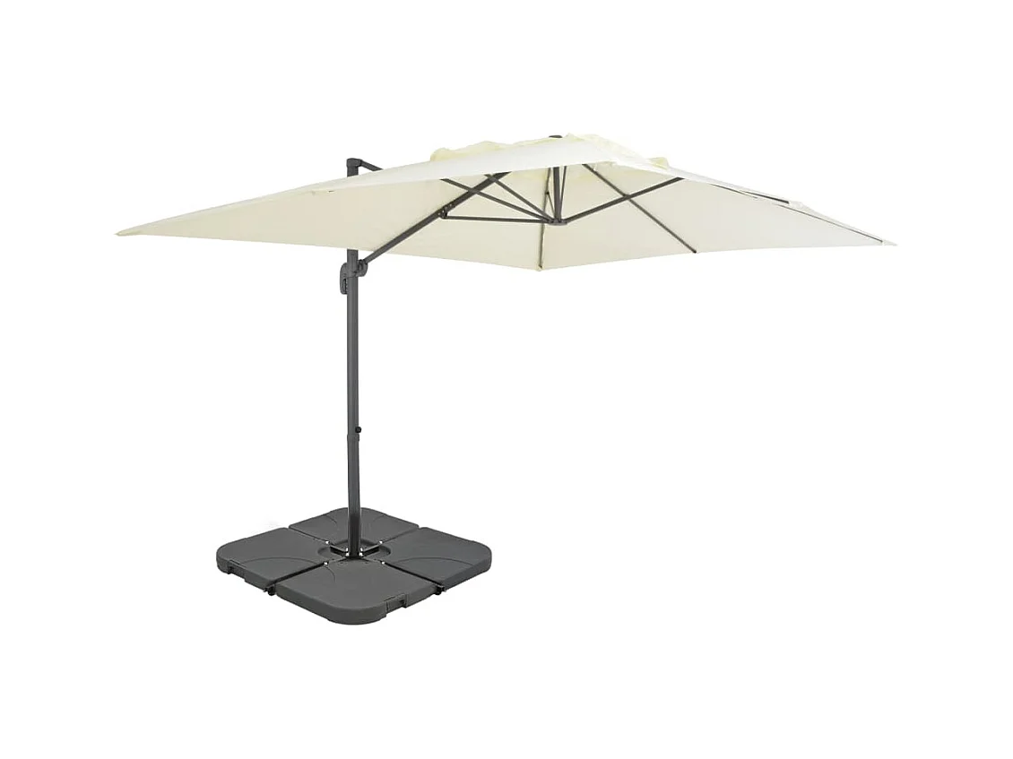 Gunn  Parasol de jardin avec base portable sable