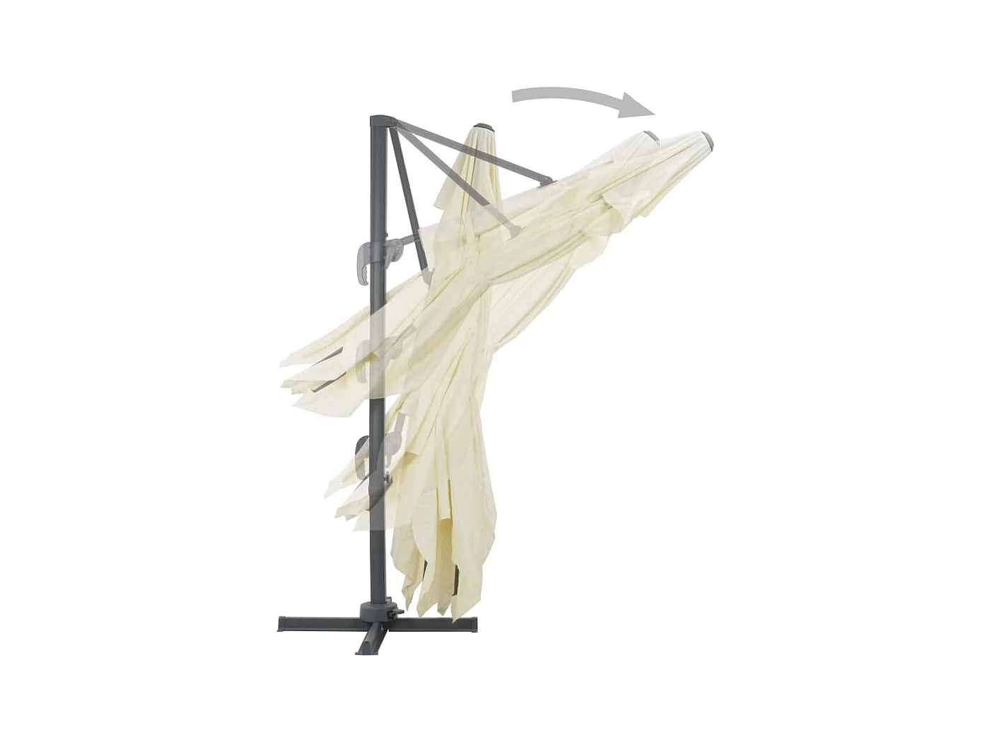 Gunn  Parasol de jardin avec base portable sable