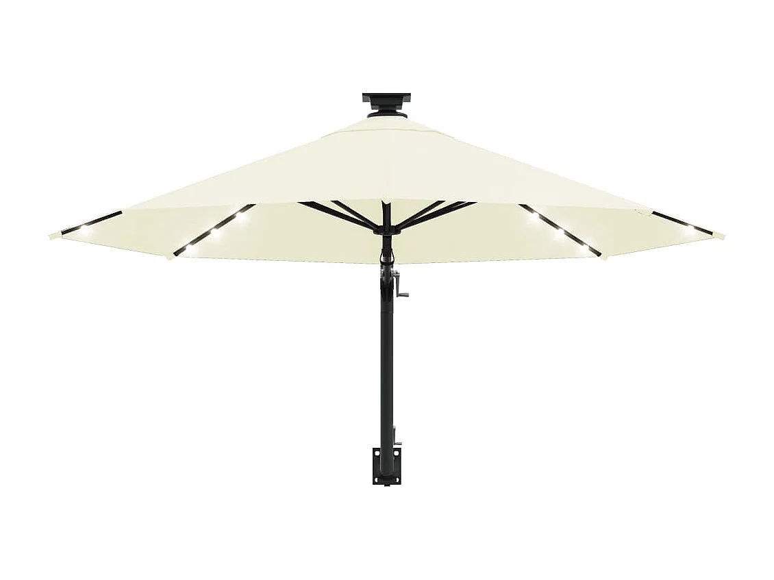 Marith  Parasol mural de jardin avec LED 300 cm sable