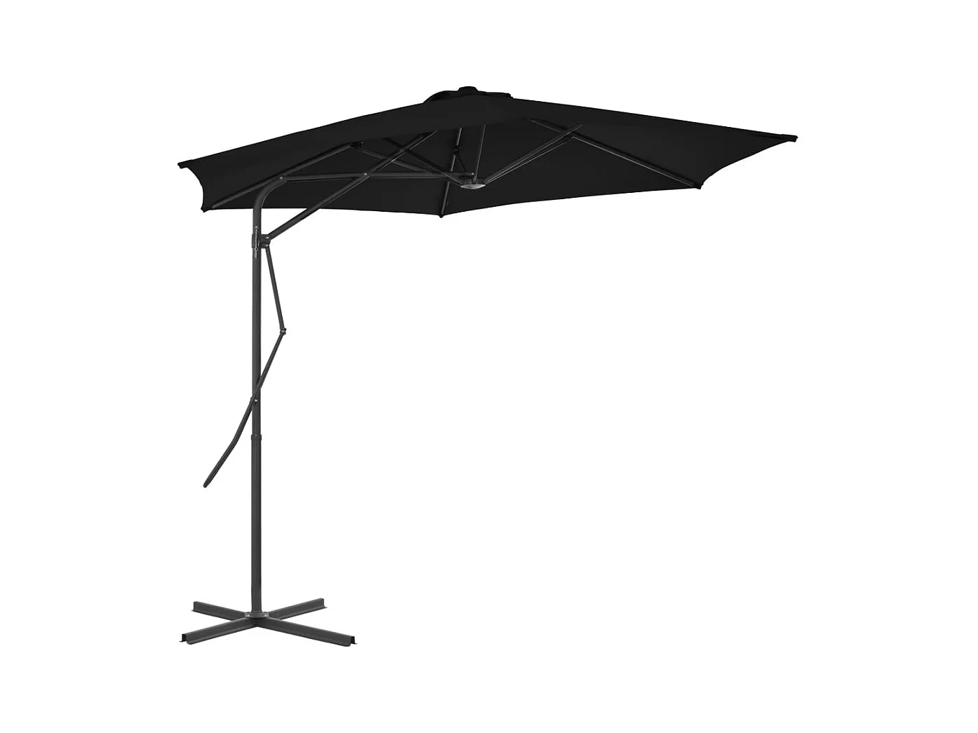 Clongullane  Parasol de jardin avec mât en acier noir 300x230 cm