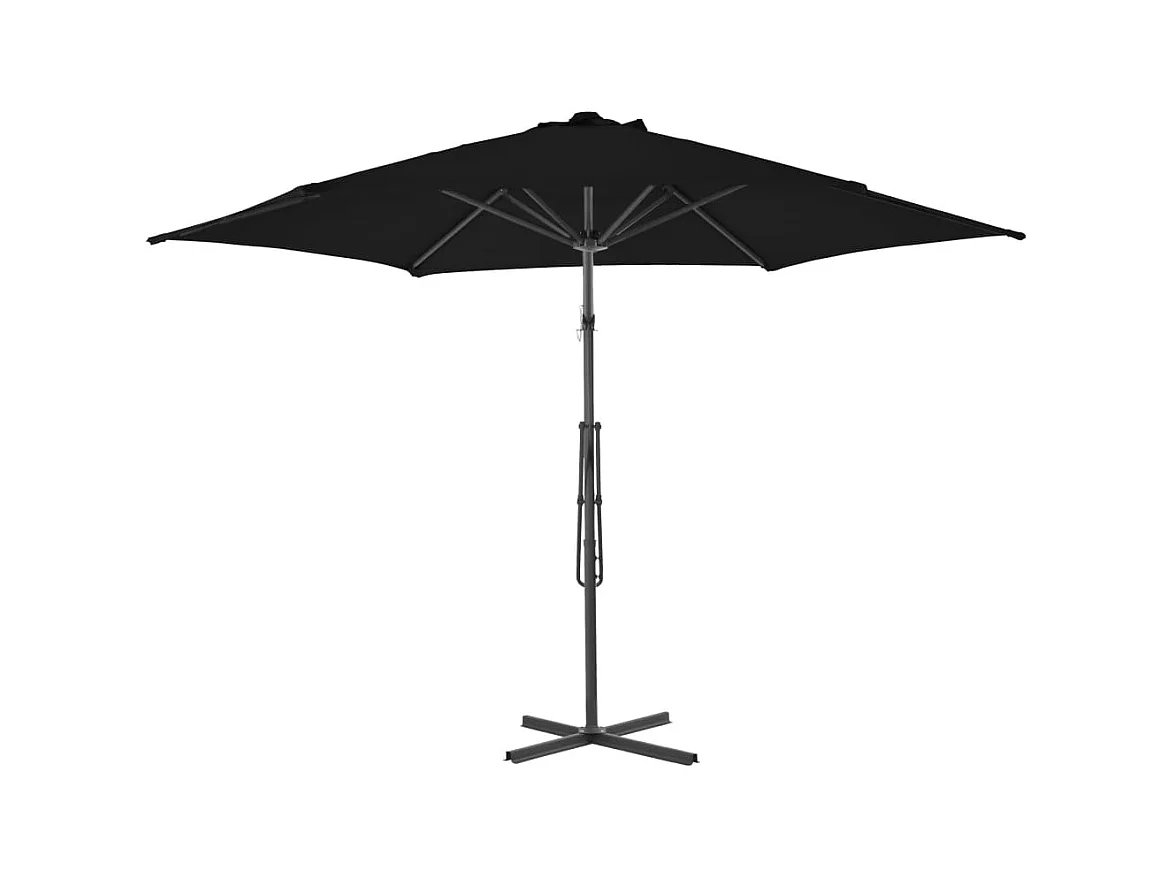 Clongullane  Parasol de jardin avec mât en acier noir 300x230 cm