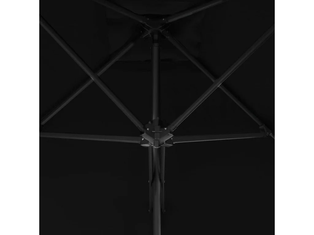 Clongullane  Sombrilla de jardín con palo de acero negro 300x230 cm