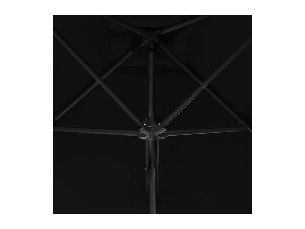 Lenard  Parasol de jardin avec mât en acier noir 250x250x230 cm
