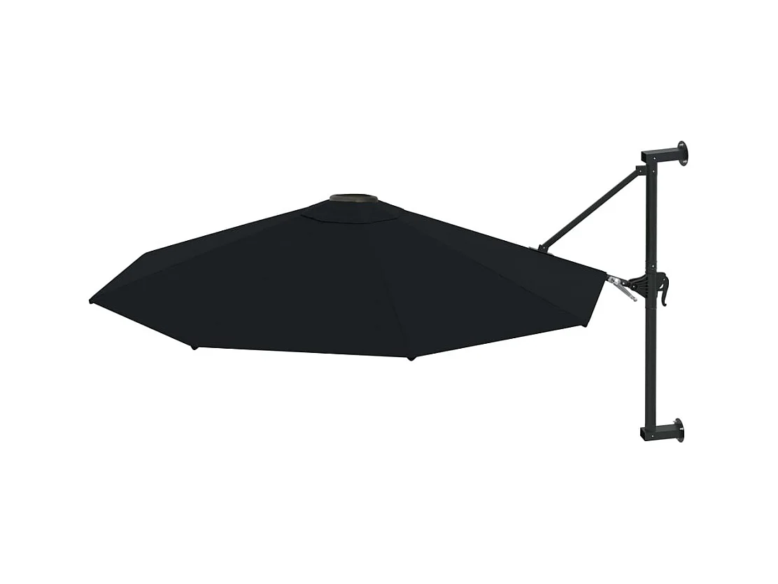 Berkeley  Parasol mural avec mât en métal 300 cm Noir