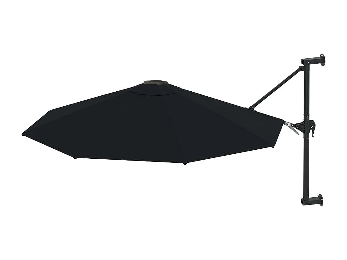 Berkeley  Parasol mural avec mât en métal 300 cm Noir