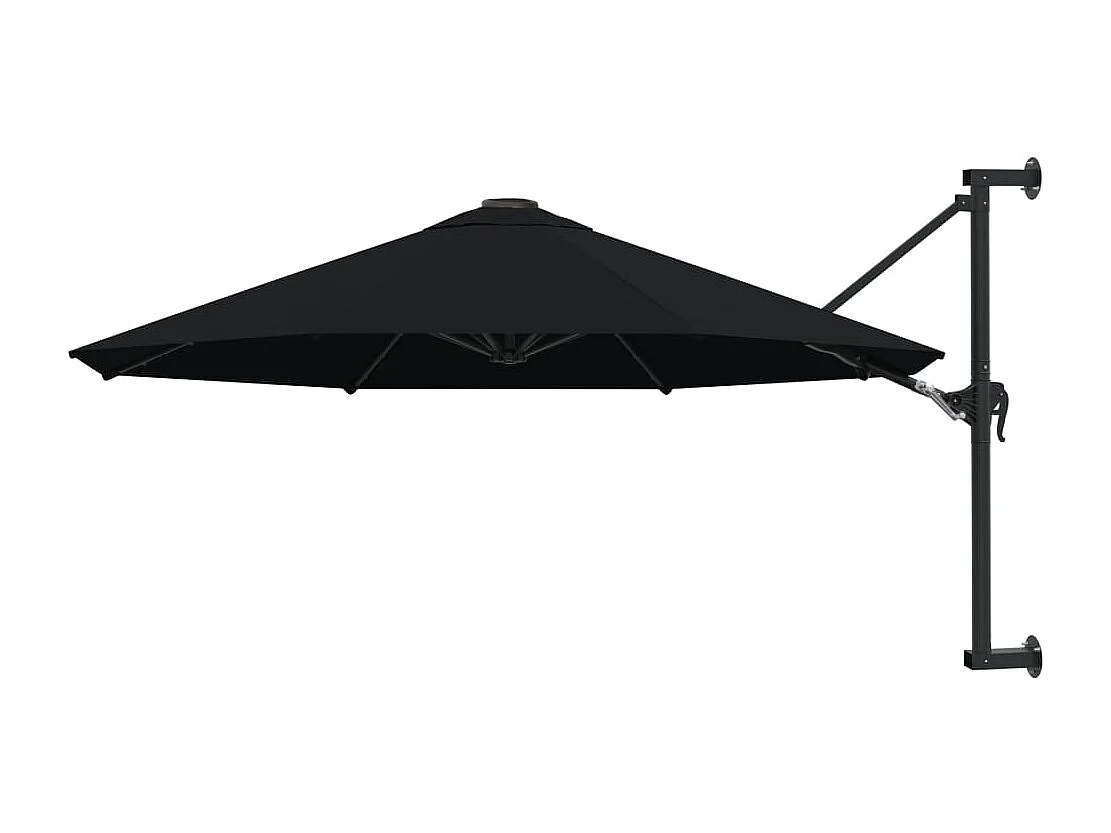 Berkeley  Parasol mural avec mât en métal 300 cm Noir