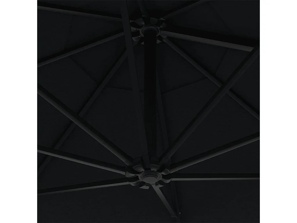Berkeley  Parasol mural avec mât en métal 300 cm Noir