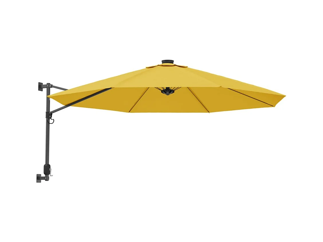 Jorikur  Parasol mural avec LED jaune 290 cm