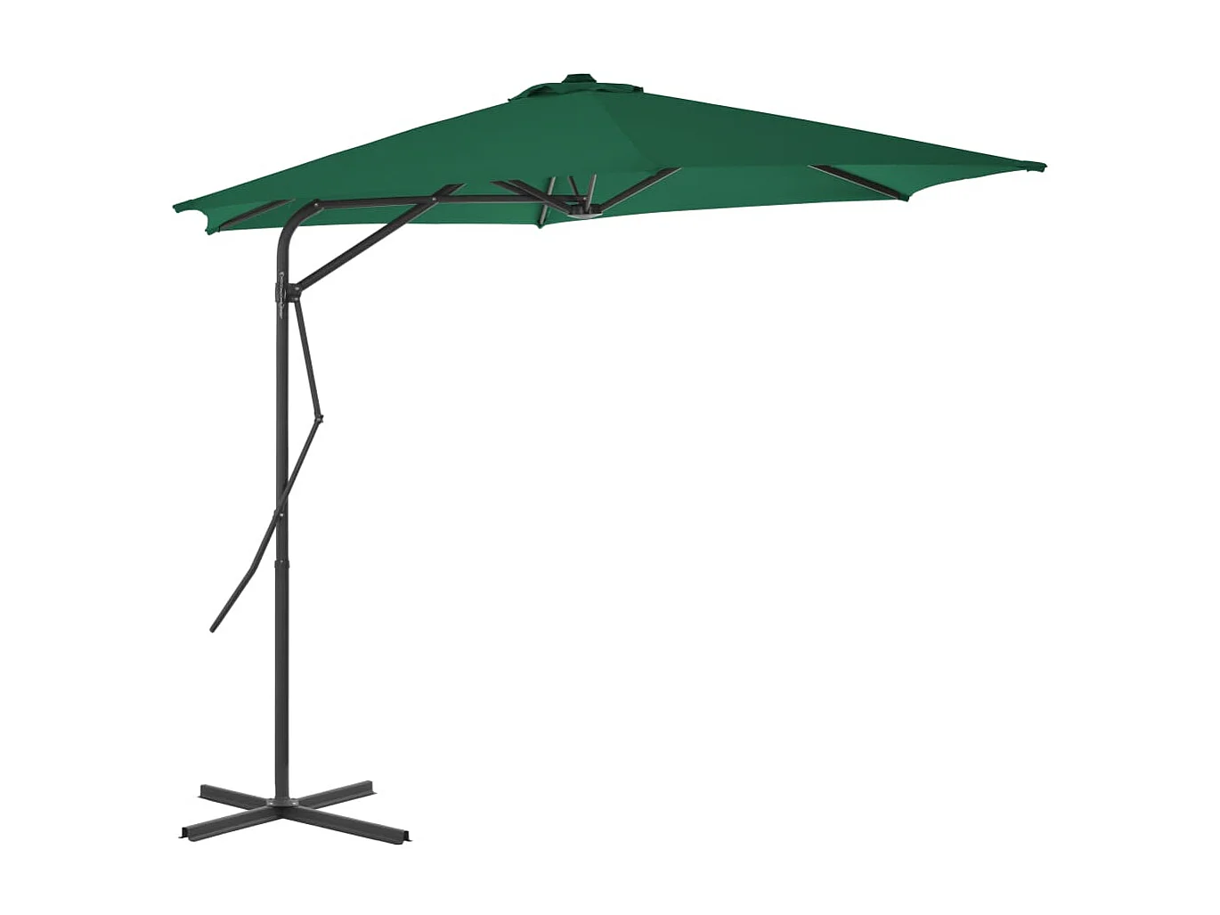 Clongullane  Parasol d'extérieur avec mât en acier 300 cm Vert