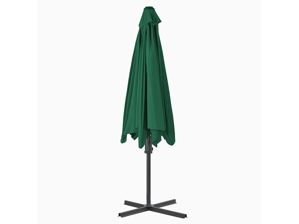 Clongullane  Parasol d'extérieur avec mât en acier 300 cm Vert
