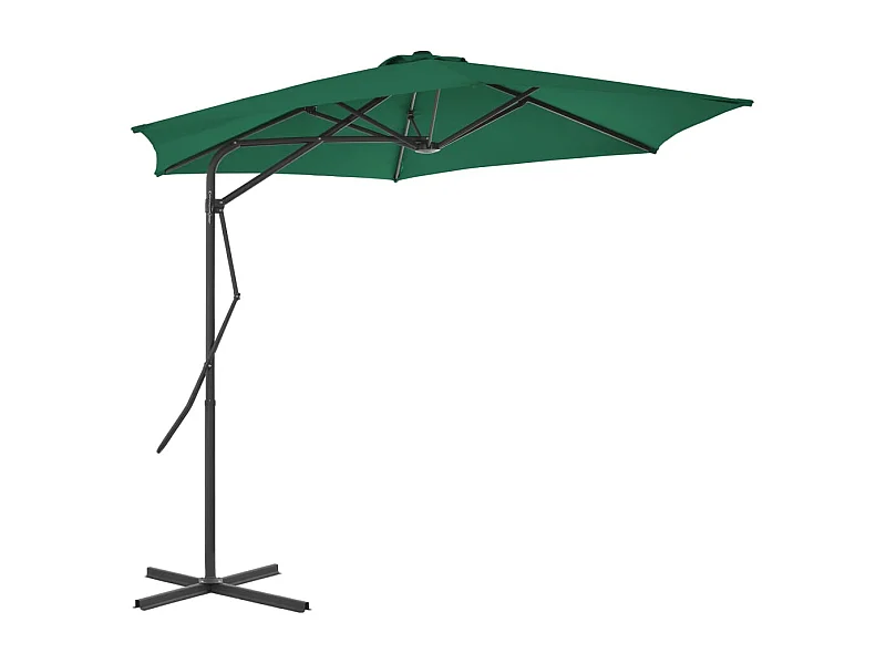 Clongullane  Parasol met stalen paal 300 cm groen