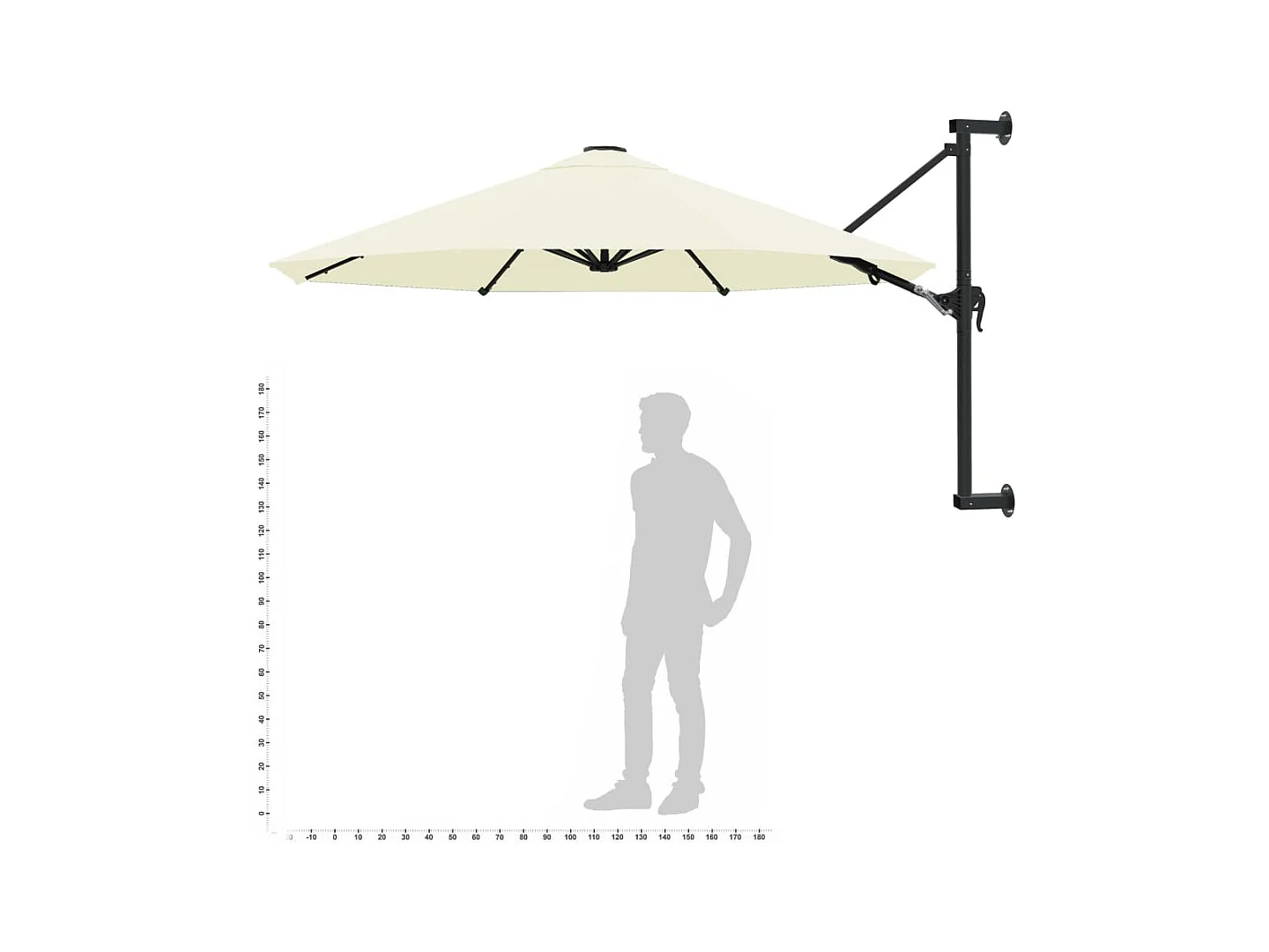 Berkeley  Parasol mural avec mât métallique 300 cm Sable