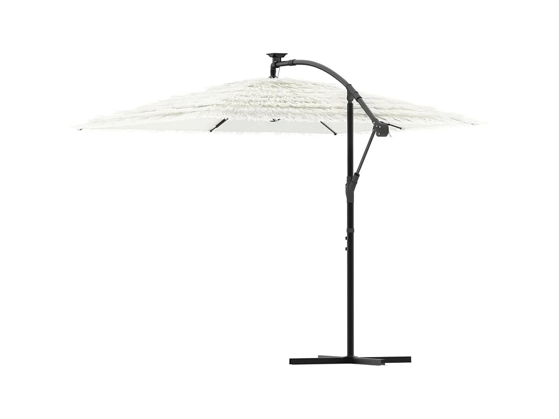 Beline  Parasol de jardin avec mât en acier blanc 246x246x230 cm