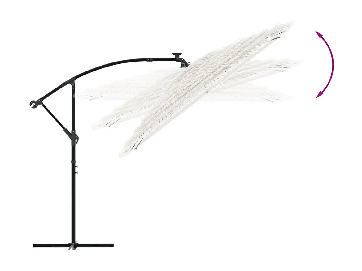 Beline  Parasol de jardin avec mât en acier blanc 246x246x230 cm